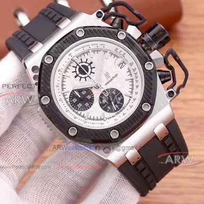 Perfect Replica Audemars Piguet Royal Oak Offshore Survivor Chronograph Watches White Dial